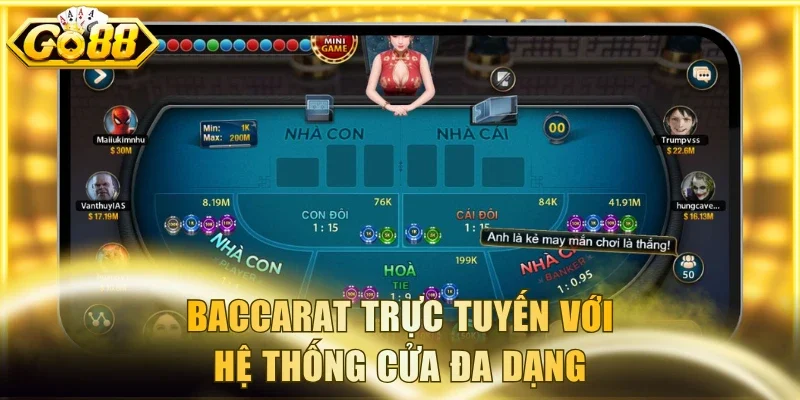 Baccarat trực tuyến cho phép tham gia 24/7