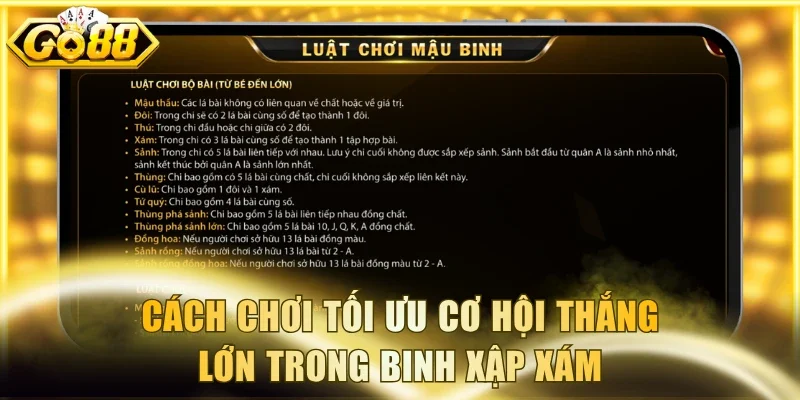 Cách chơi tối ưu cơ hội thắng lớn trong Binh Xập Xám